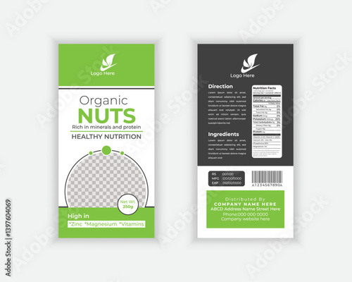 Simple and Unique nut Pouch Packaging Design template