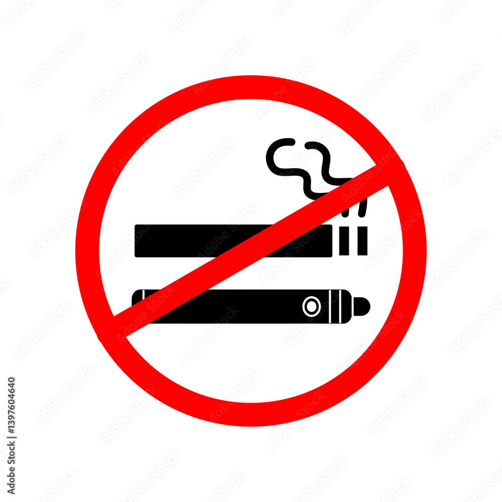 no smoke and vape vector icon. simple illustration of no smoking area isolated on white background. no smoke and vape vector icon. simple illustration of no smoking area isolated on white background.