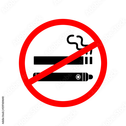 no smoke and vape vector icon. simple illustration of no smoking area isolated on white background.