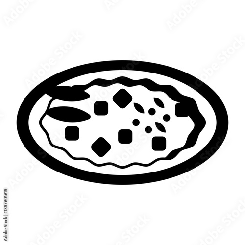 Chweinegulasch or Pichelsteiner vector icon design, German cuisine symbol, Germany Serving Platter sign, European gastronomy food culture stock illustration, Goulash served in bowl concept