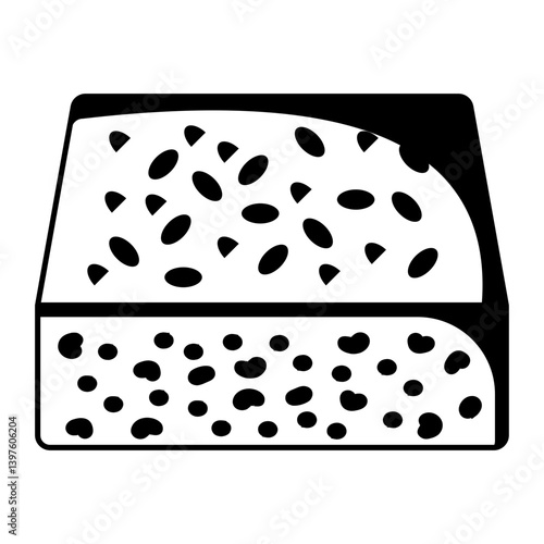 Streusel pastry , mousse cake vector icon design, German cuisine symbol, Germany Serving Platter sign, European gastronomy food culture stock illustration, fluffy Butterkuchen concept