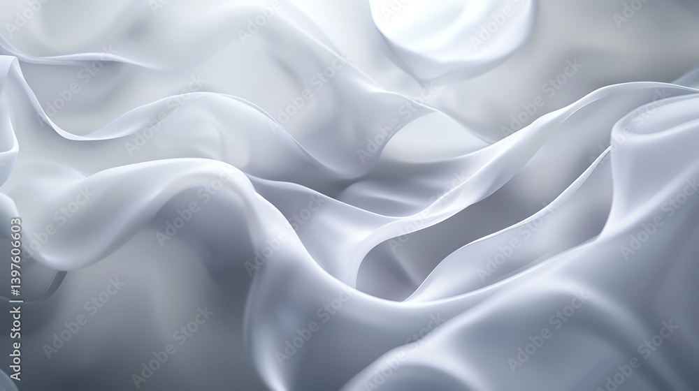 Fototapeta premium Elegant Draped Fabric High-Resolution Abstract Background of Silky White Texture