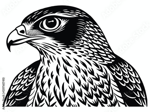 Majestic brown eagle portrait, a wild bird of prey with a sharp beak and piercing eye
