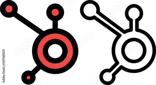 Network Connection Concept - Abstract Digital Communication & Data Flow Illustration with Linked Nodes and Circles. Web Technology Symbol for Global Infrastructure Systems