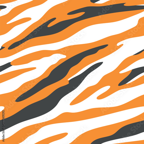 Vector seamless camo tiger stripe army fatigue pattern design