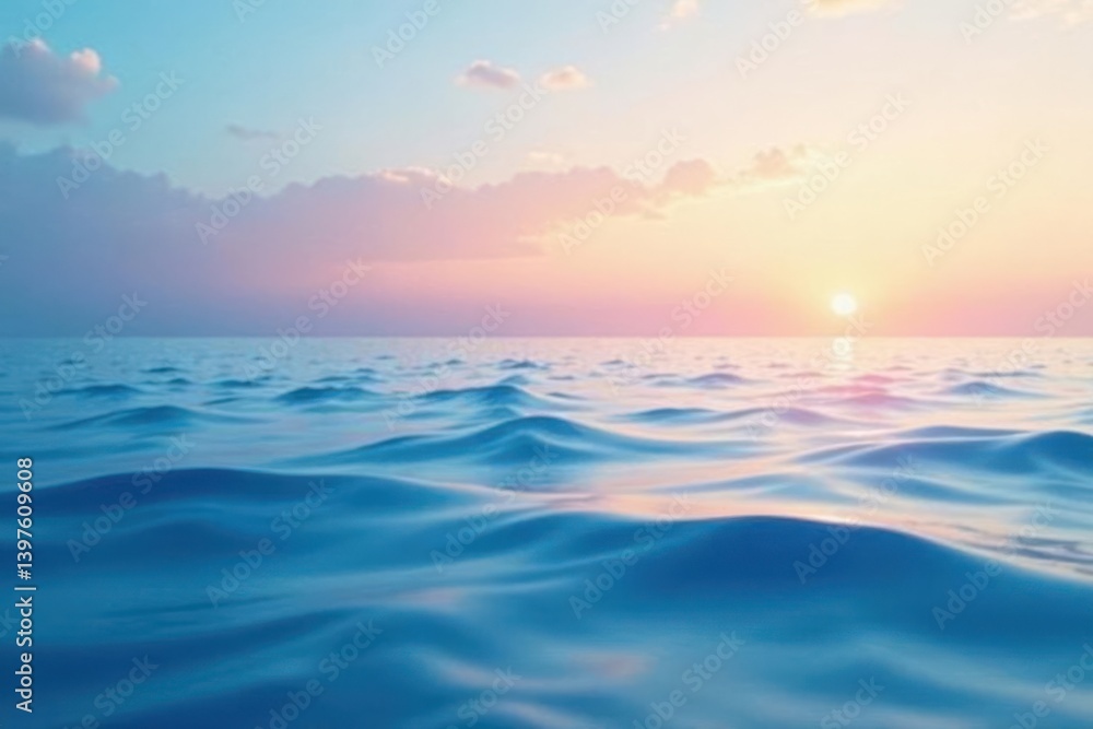 Fototapeta premium Soft gradient blue hues reminiscent of a peaceful ocean at dawn, peaceful surroundings , ocean atmosphere