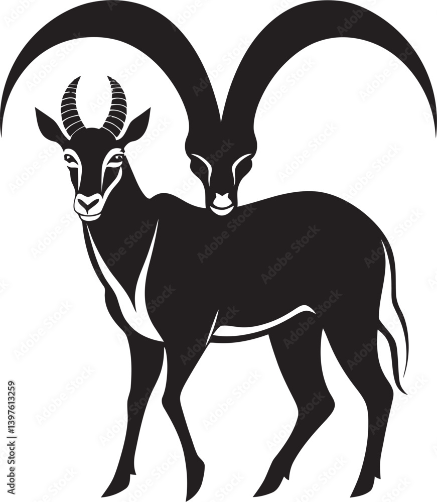 Fototapeta premium Ibex at Dusk The Enigmatic Full Body Presence in Twilight Landscapes