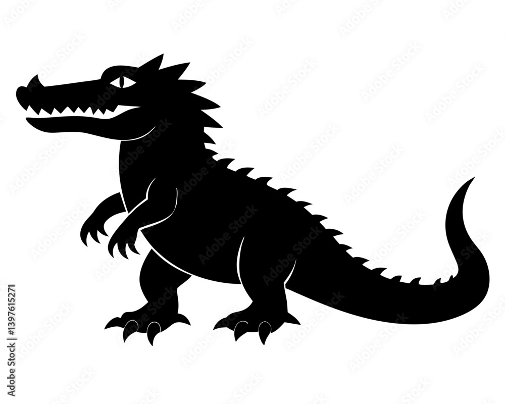 Crocodile Silhouette Vector Design, Crocodile SVG, Crocodile Icon