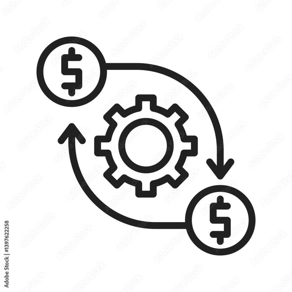 Project Revenue icon vector image. Suitable for mobile apps, web apps and print media. Project Revenue icon vector image. Suitable for mobile apps, web apps and print media.