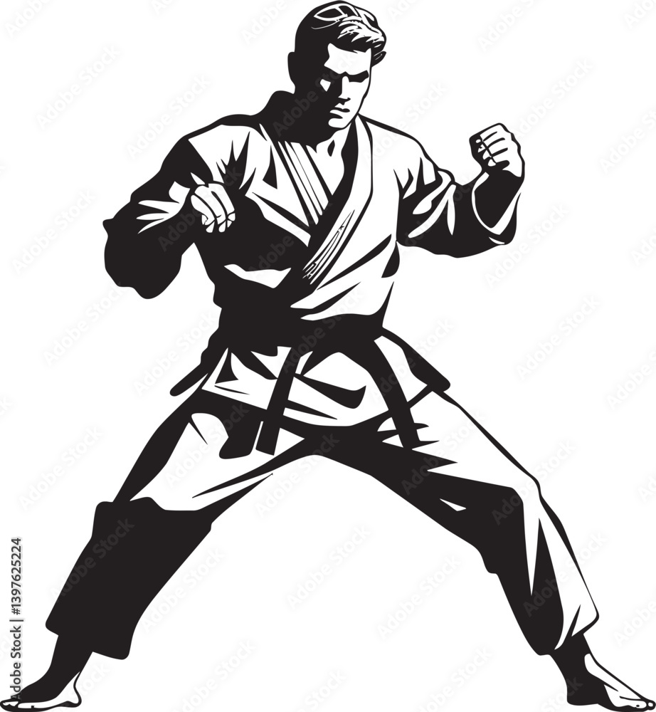 Fototapeta premium Karate Fight Community Embracing the Brotherhood of Practitioners