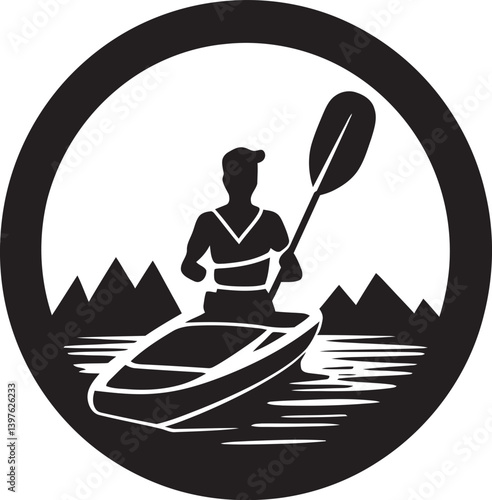 A Kayak  Story Standing Upright as a Symbol of Adventure and Exploration