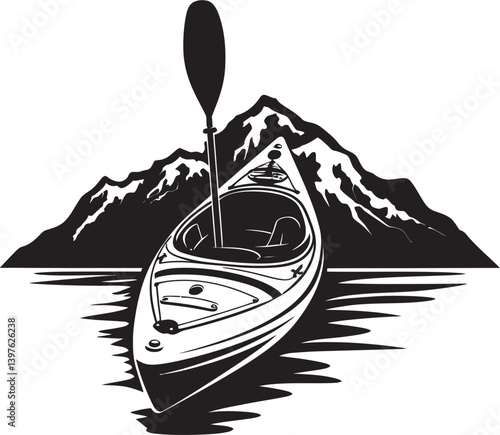 The Magic of Still Waters A Kayak Standing Upright Amidst Reflection