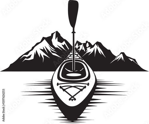 A Kayak  Solitude Standing Upright in the Embrace of Tranquility