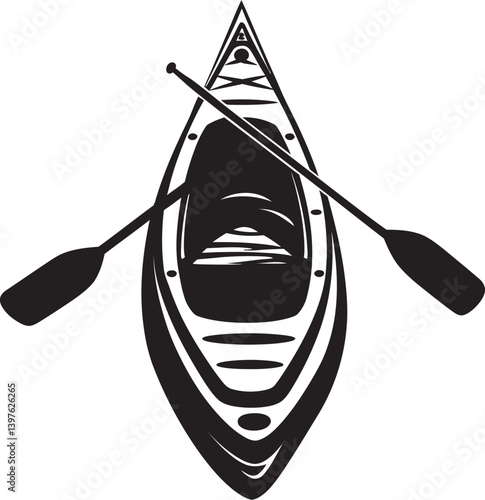 A Serene Landscape The Beauty of a Kayak Standing Upright on Water