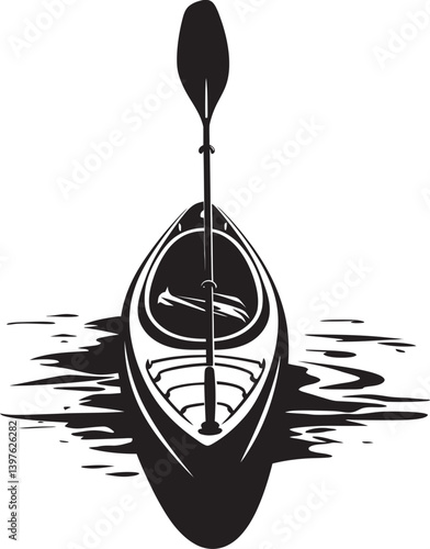 The Harmony of Land and Water A Kayak Standing Upright in Balance