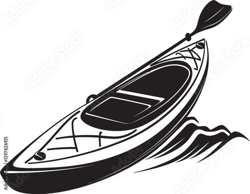 The Journey of Stillness A Kayak Upright Against the Elements