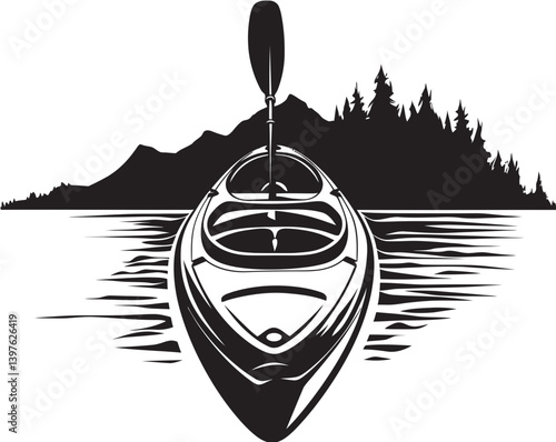 Upright Reflections The Tranquility of a Kayak Amidst Natural Beauty