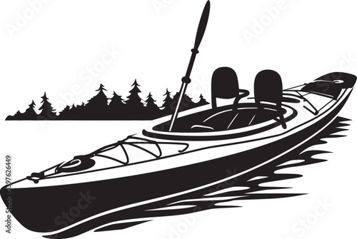 The Tranquil Aesthetic of a Kayak Standing Upright in Nature  Canvas