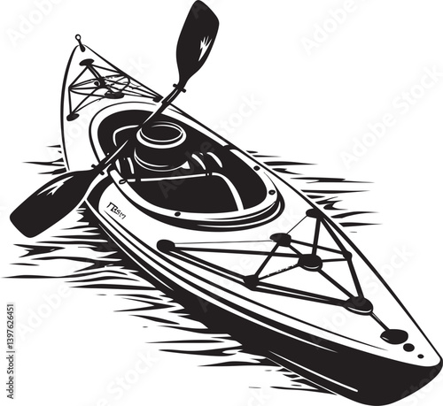 The Harmony of Nature A Kayak Standing Upright in Perfect Balance