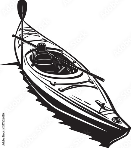 Upright and Inviting A Kayak Ready for Exploration in Nature  Beauty