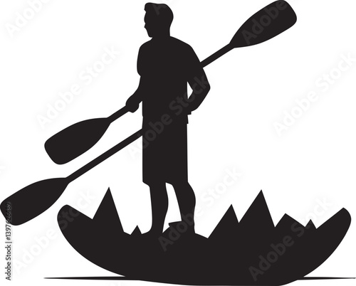 The Tranquil Kayak Standing Upright as a Symbol of Adventure and Calm