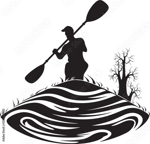 The Art of Kayak Balance Standing Upright in Nature  Embrace