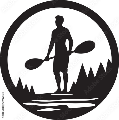 The Harmony of Kayaking A Kayak Standing Upright Against the Elements