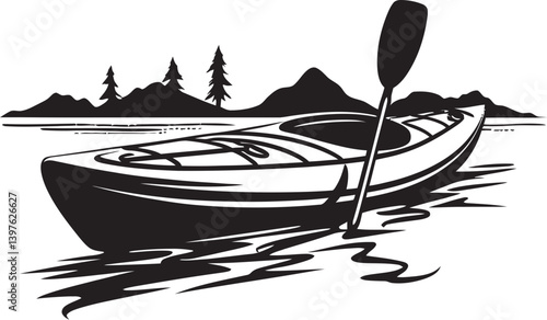 Serenity in Motion The Beauty of a Kayak Upright in Stillness