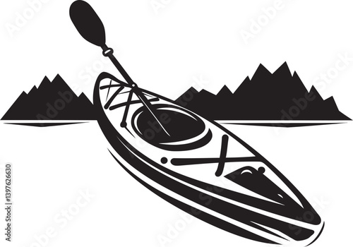 Embracing Tranquility A Kayak Standing Tall Amidst Still Waters