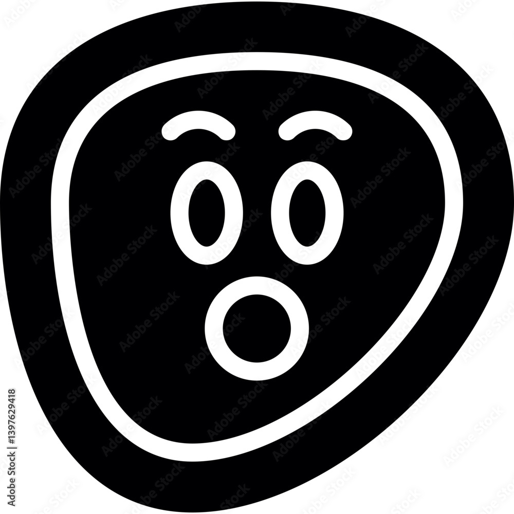 Surprised Face Glyph Icon Surprised Face Glyph Icon
