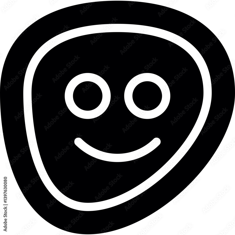 Fototapeta premium Happy Face Glyph Icon