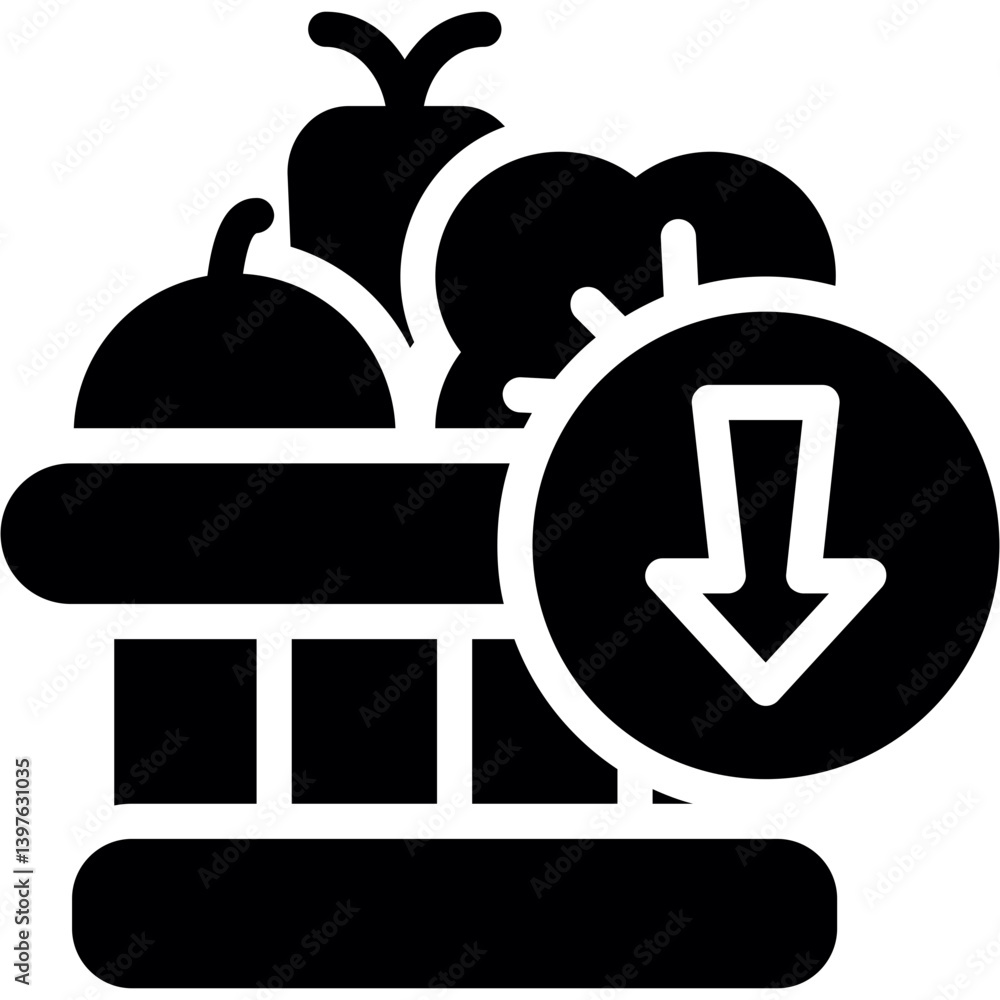 Low Calorie Glyph Icon Low Calorie Glyph Icon