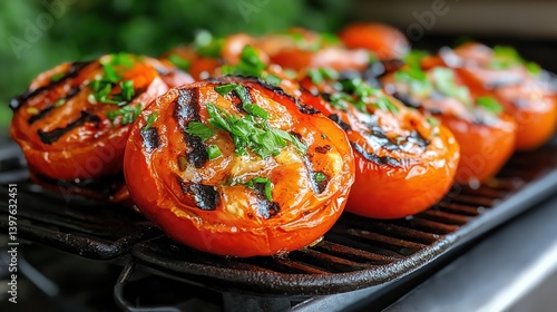 Smoky grilled tomatoes paired with meats create a delightful side dish perfect for BBQ feasts