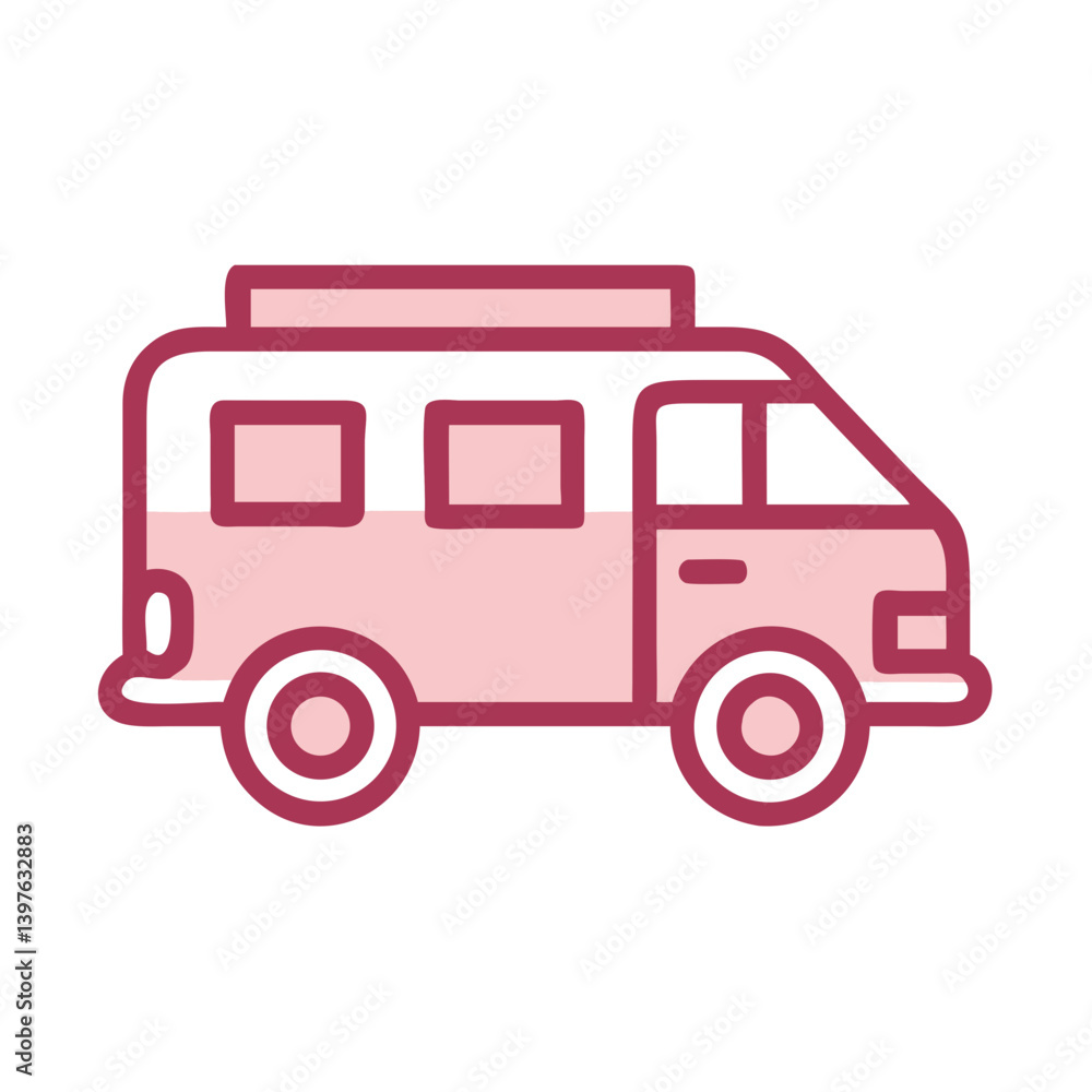 Camper Van Icon Design Camper Van Icon Design