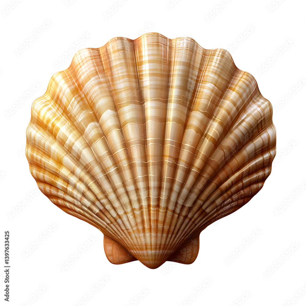 scallop sea shell isolated on transparent background