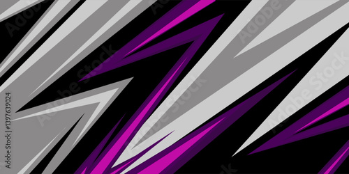 Abstract car decal wrap silver gradient background design, grunge halftone splash striking motorsport racing stripes, sporty modern speedy sticker vinyl livery vecto