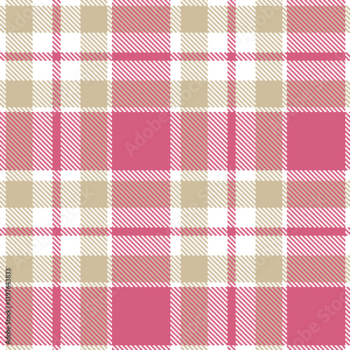 Plaid pattern seamless. Rich white & Light putty Tartan Textile Design. 