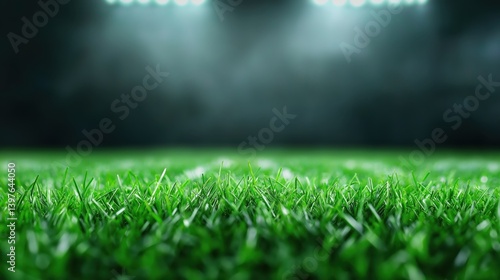 Dynamic view of football field with motion blur showing excitement during a game