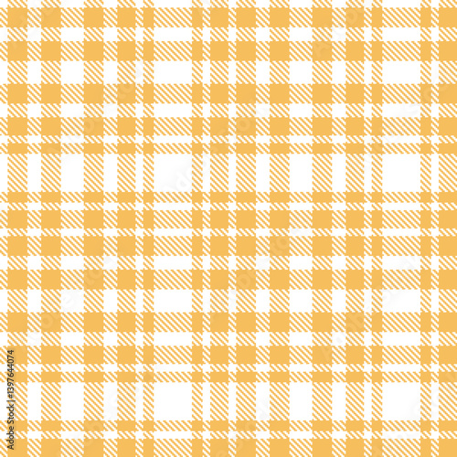 Elegant Seamless Tartan featuring Muted white and Vivid butterscotch Textile Design