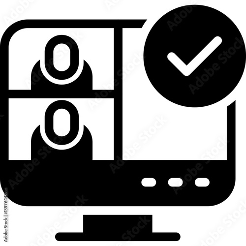 Virtual Meeting, online conference, digital meeting, video chat, remote meeting, remote work, Zoom meeting, virtual team, online collaboration, teleconferencing Glyph Icon