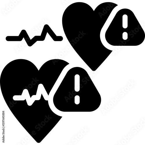 Heart Symptoms Glyph Icon