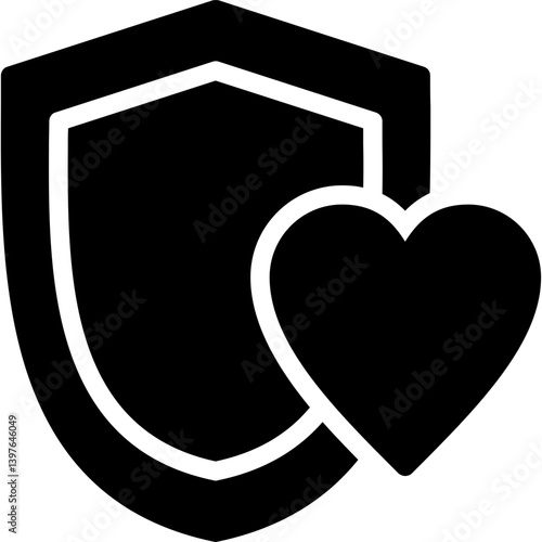 Heart Protection Glyph Icon