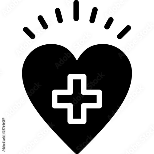 Heart Care Glyph Icon