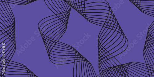 Black wavy lines abstract background. Waves, swirl and twirl pattern. Twisted distorted vector texture.