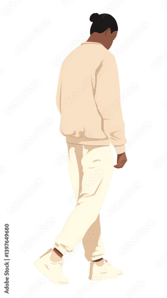 Naklejka premium PNG Standing walking people adult.