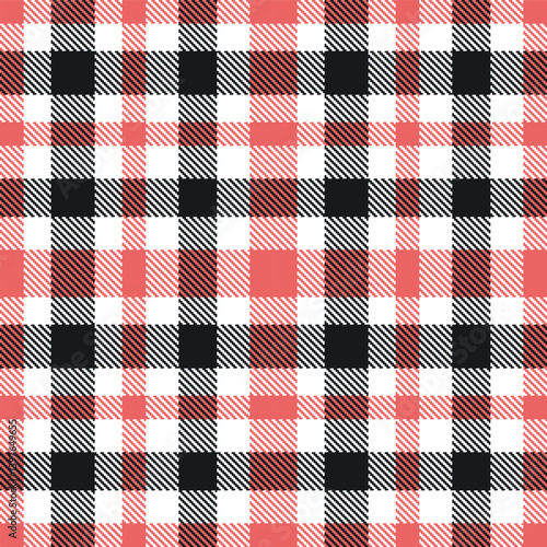 Wallpaper Mural Plaid pattern seamless. Dusky white & Rustic pastel red Tartan Textile Design.  Torontodigital.ca