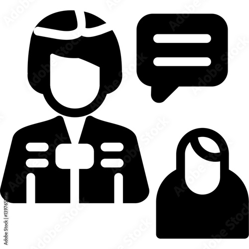 Job Interview Glyph Icon