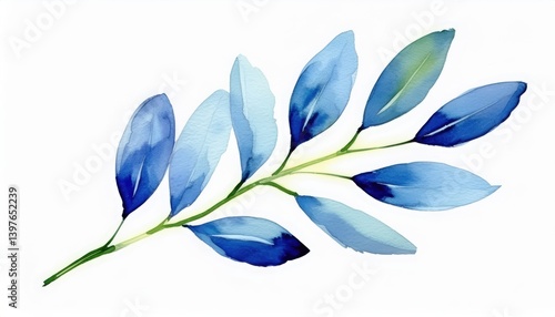 Delicate blue leaves intertwine, exuding tranquility and elegance in natures beauty.