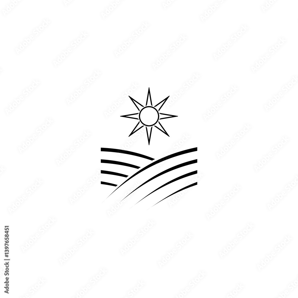 Field line icon isolated on white background Field line icon isolated on white background
