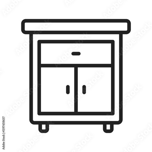 Cabinet Drawer icon vector image. Suitable for mobile apps, web apps and print media.